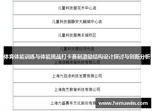 体育体能训练与体能挑战打卡赛制激励结构设计探讨与创新分析